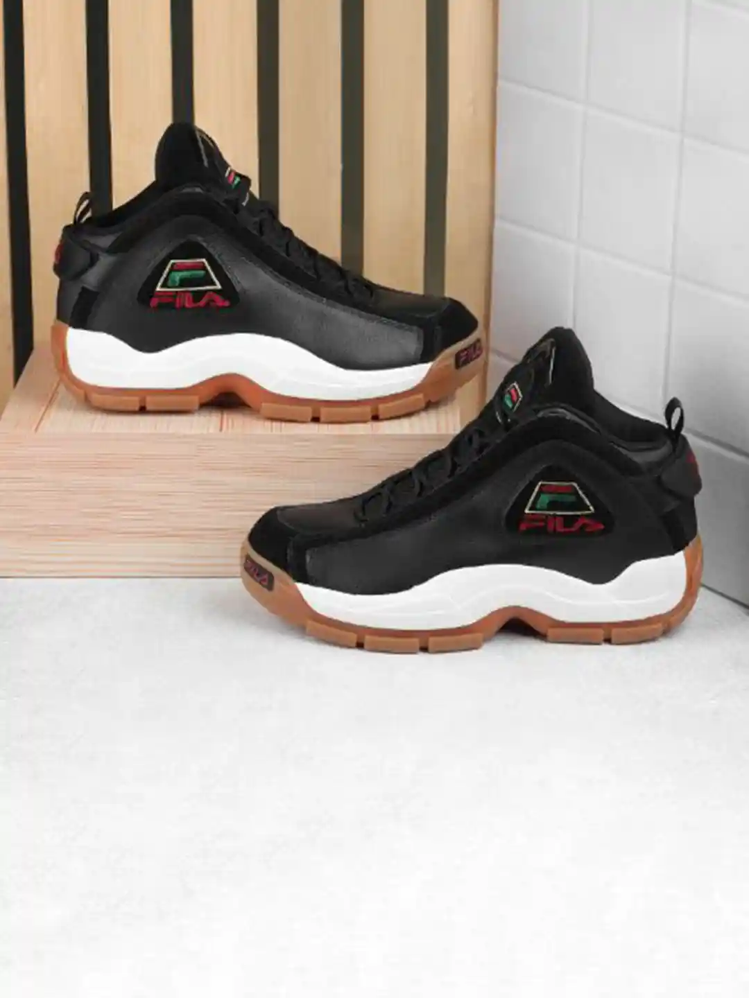 Buy FILA Men Textured Leather Sneakers Casual Shoes for Men