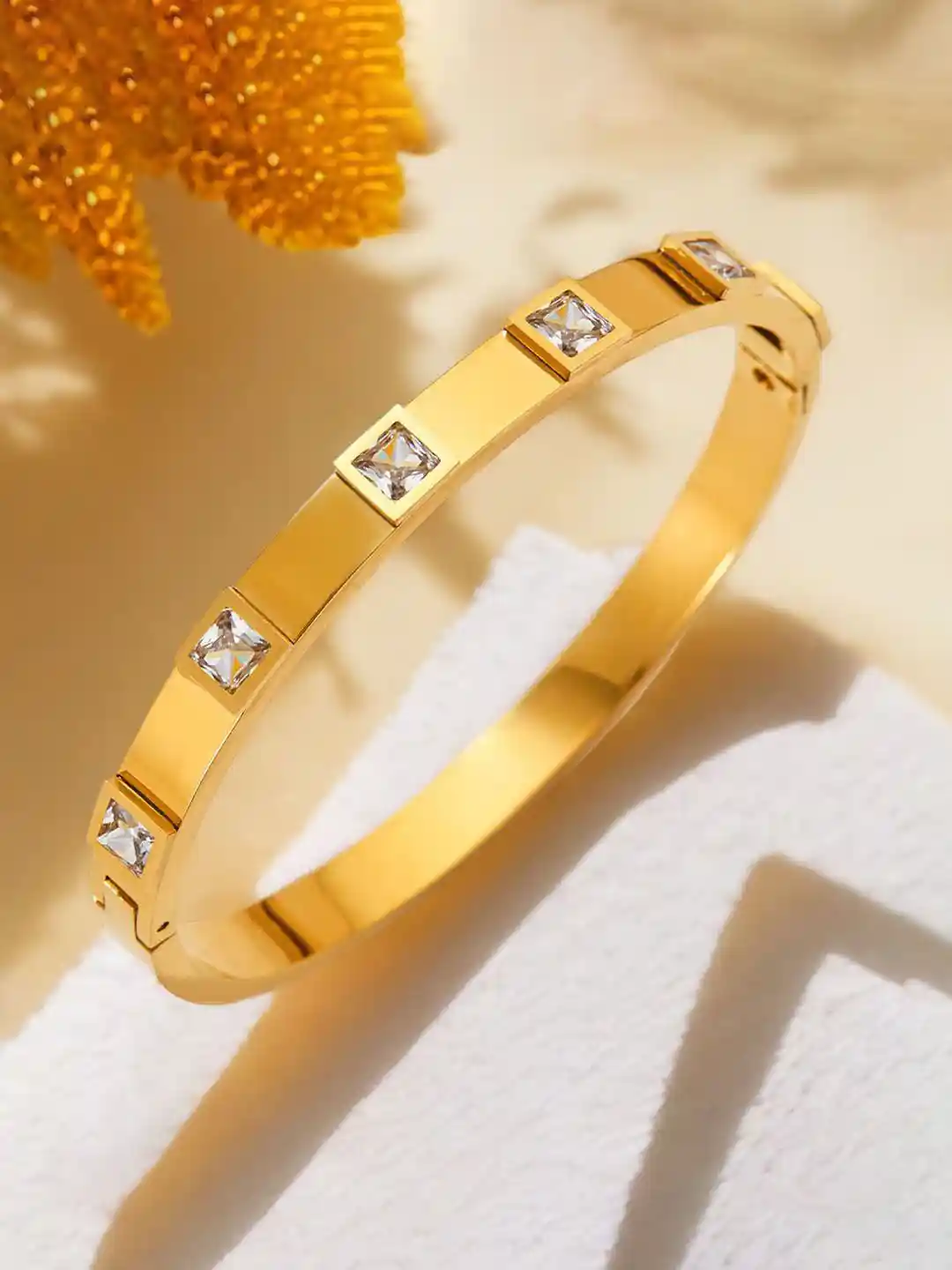 Buy Jewels Galaxy Gold-Plated Anti Tarnish American Diamond Bangle