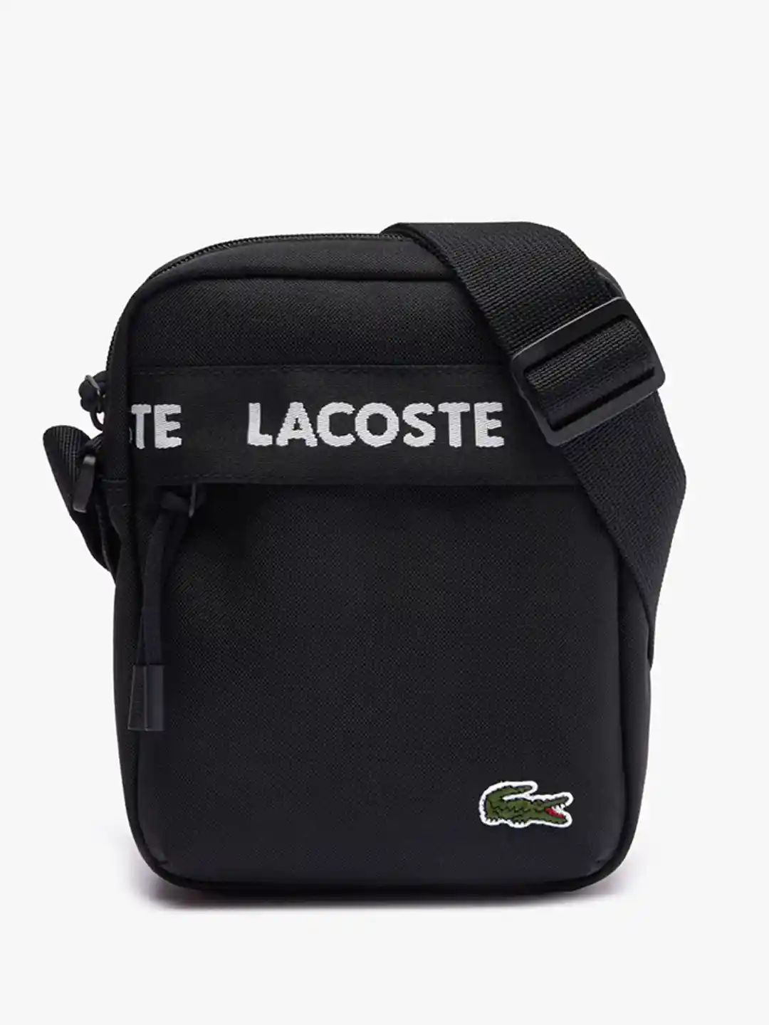 Ubuy Lacoste Camera Bag Black Leather Reporter Sling Bag