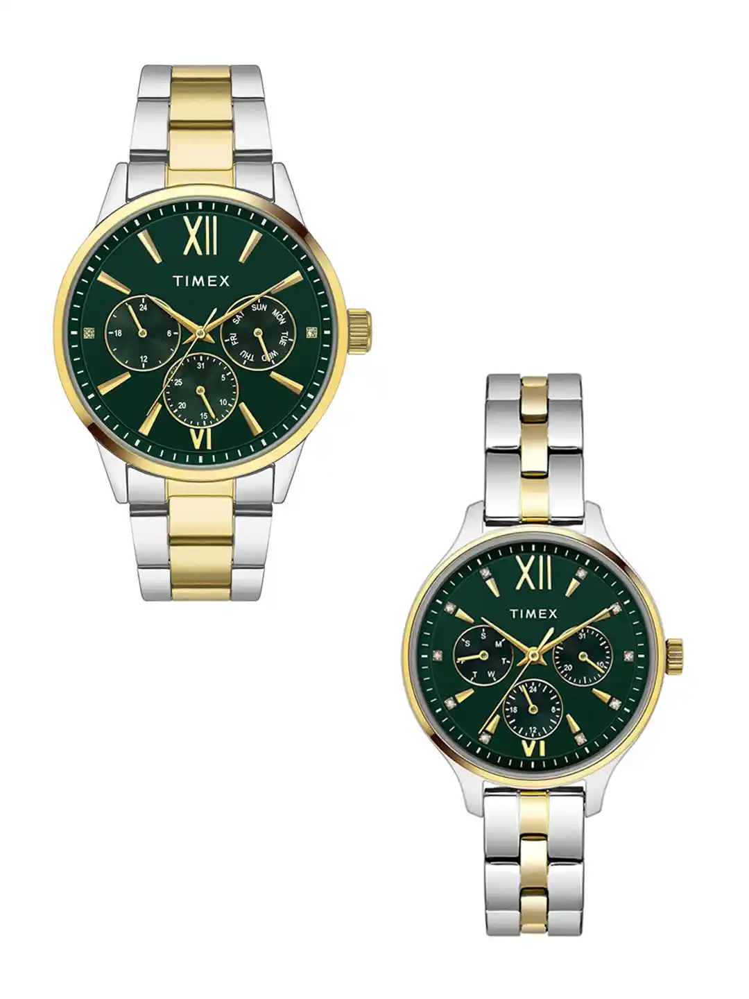 Buy Timex Unisex Brass Embellished Dial Stainless Steel Straps