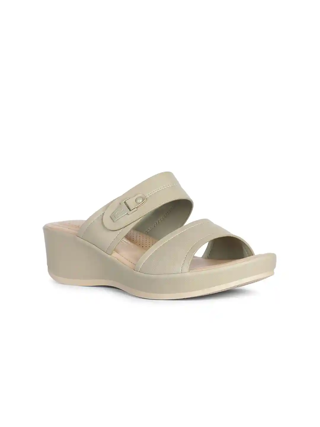 Buy Bata comfit PU Platform Sandals with Laser Cuts Heels for