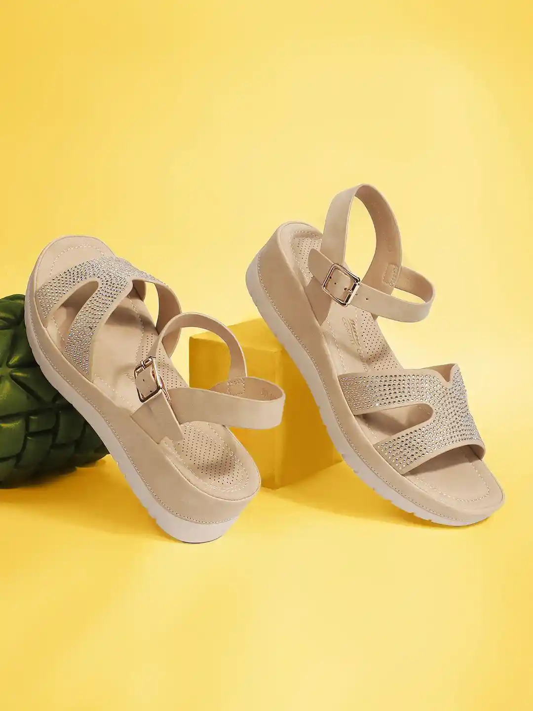 Buy Bata comfit Women PU Platform Casual Sandals Heels for Women