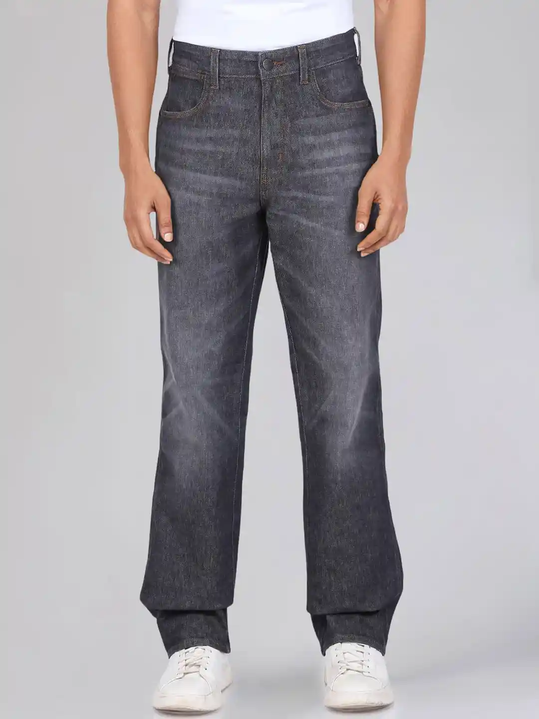 Buy Wrangler Men Relaxed Fit Low-Rise Heavy Fade Stretchable Jeans