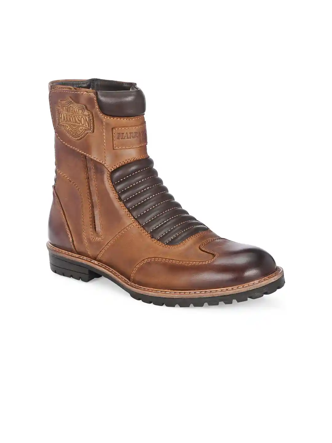 Harrytech London Men Textured Biker Boots with rugged sole