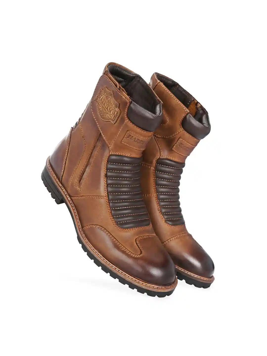 Buy Harrytech London Men Textured Biker Boots with rugged sole