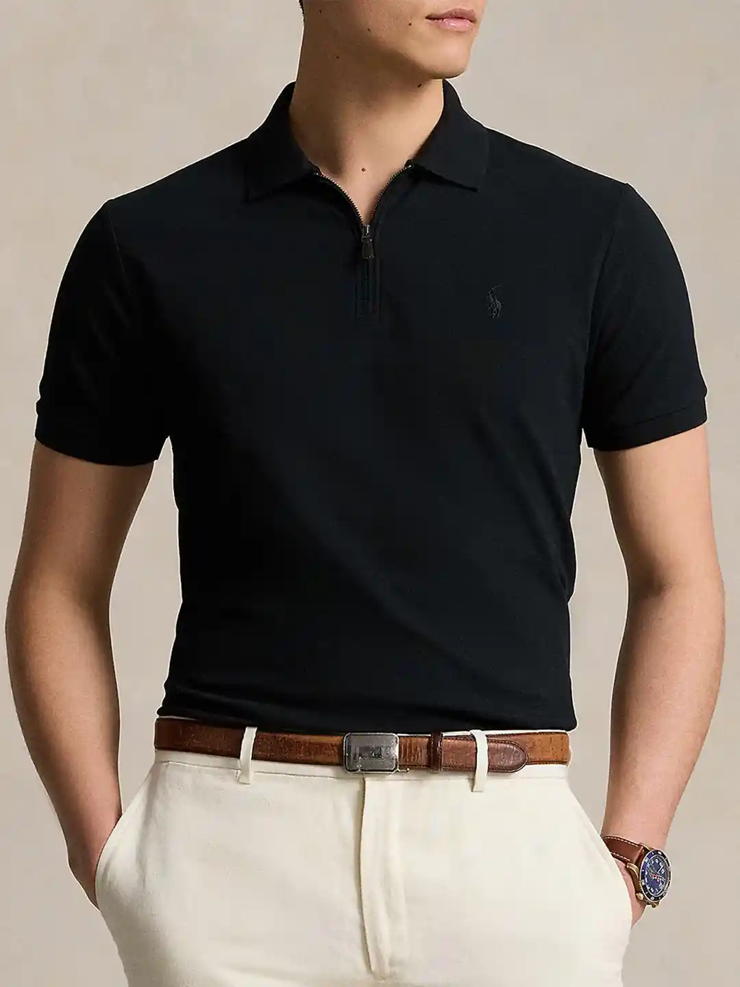 Buy Polo Ralph Lauren Men Solid Polo Collar T-Shirt Tshirts for
