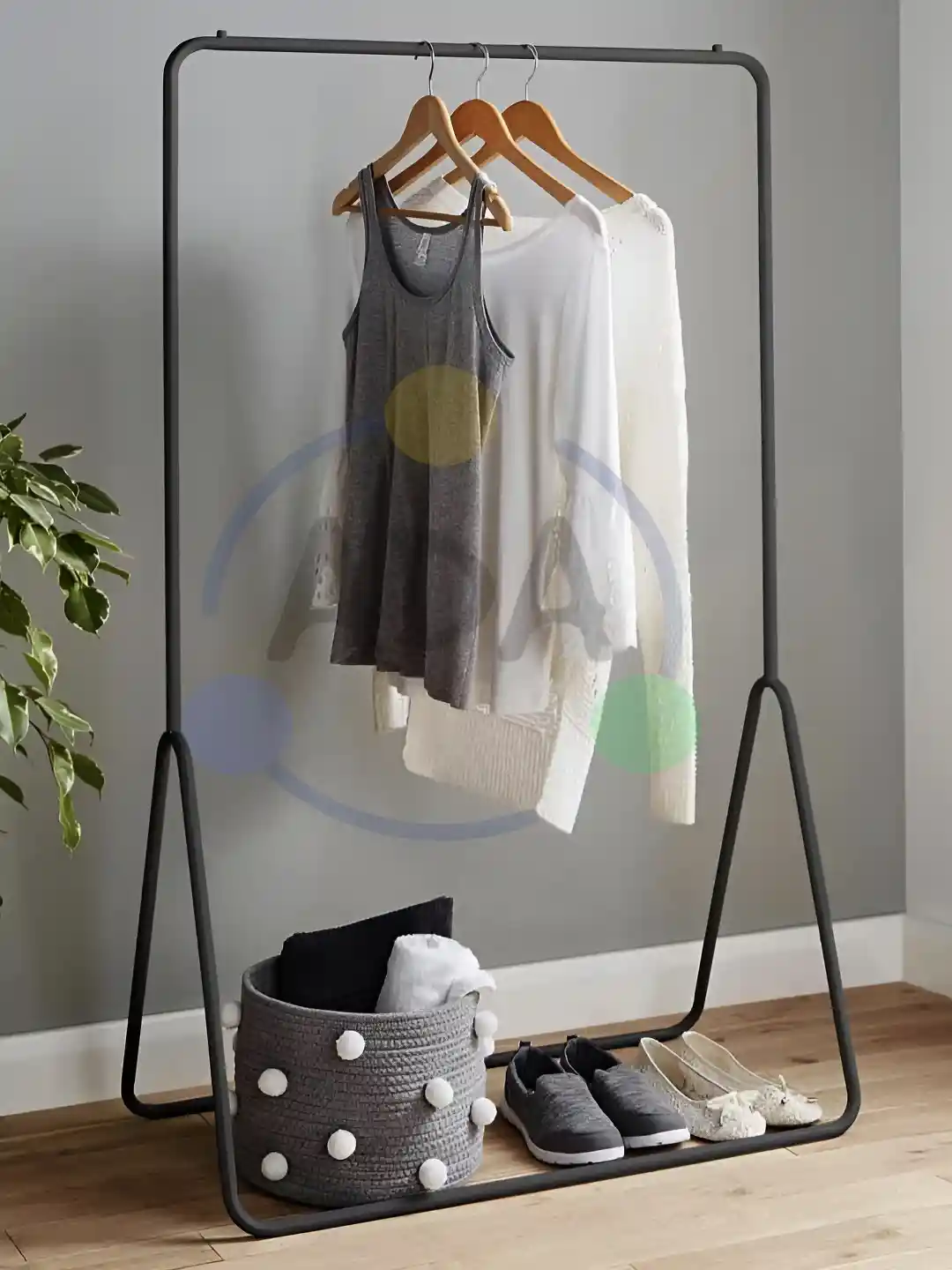 Buy ADA Handicraft Black Cloth Hanger Stand Racks Wardrobes