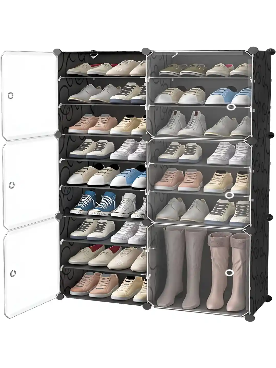 KriShyam Black 36 Pairs Tower Door Portable Shoe Rack