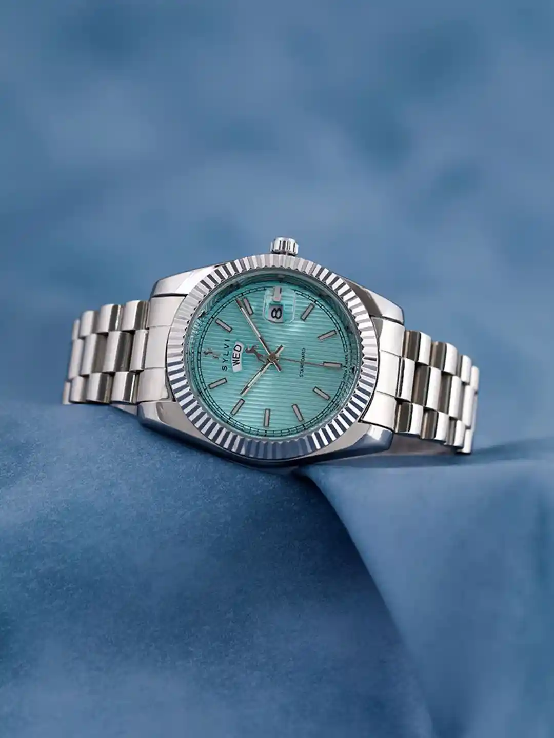 Buy Sylvi Men Patterned Dial Stainless Steel Straps Analogue