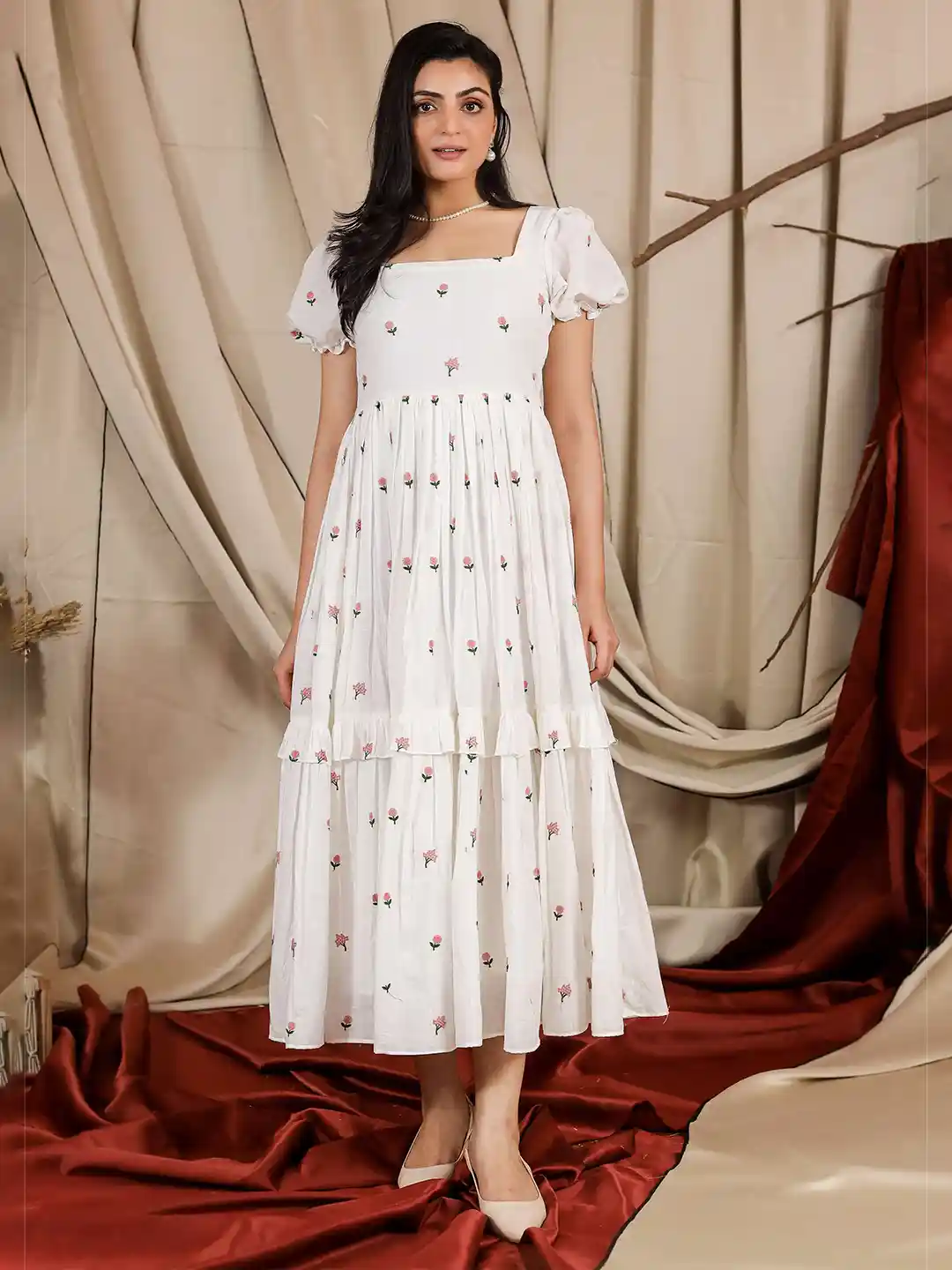 Puff Sleeve Dress All White Semi Formal Dresses Chic White Dresses