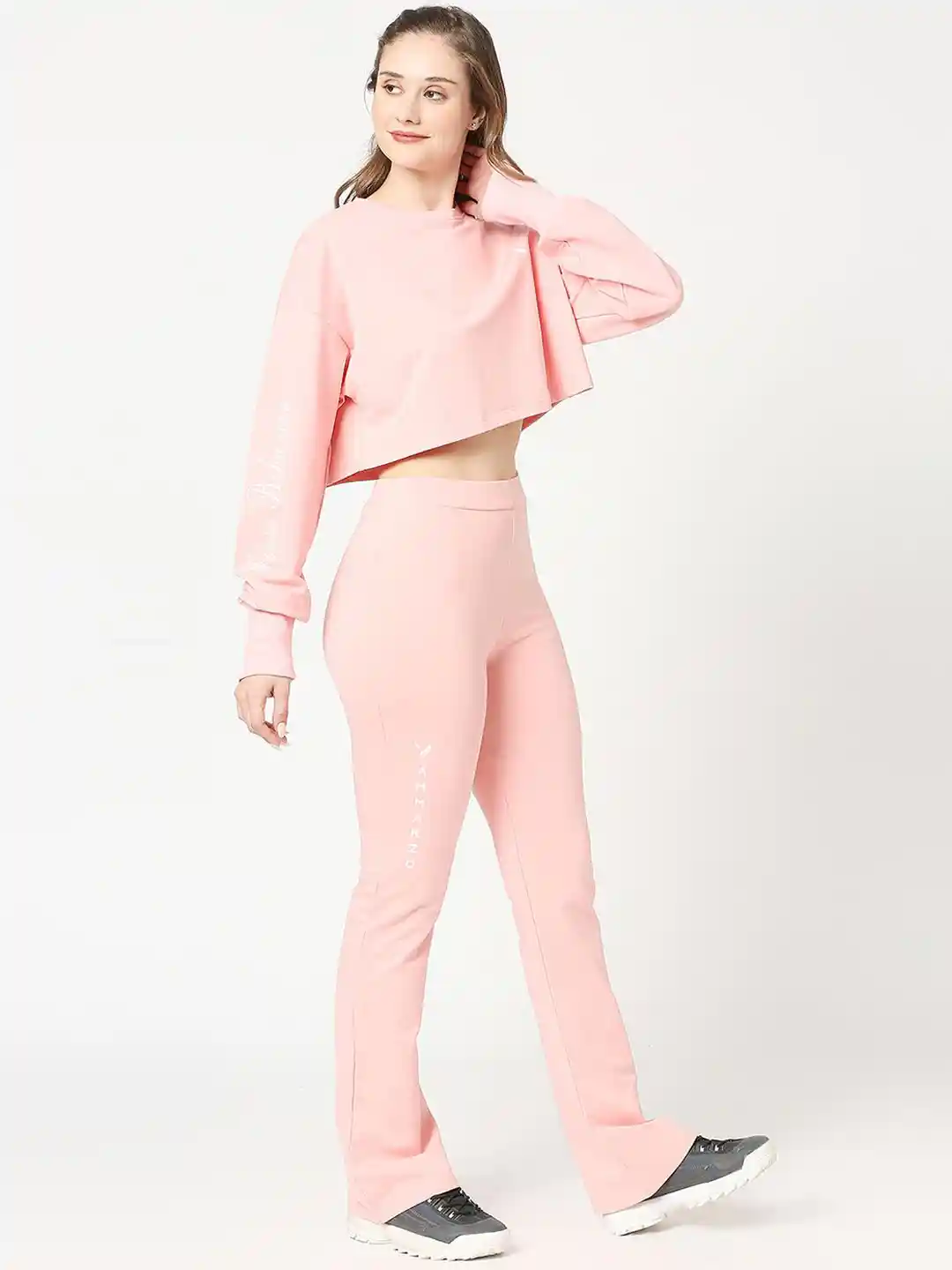 Buy AMMARZO Cotton Luxe Lycra Crop Top With Joggers Co-Ords for