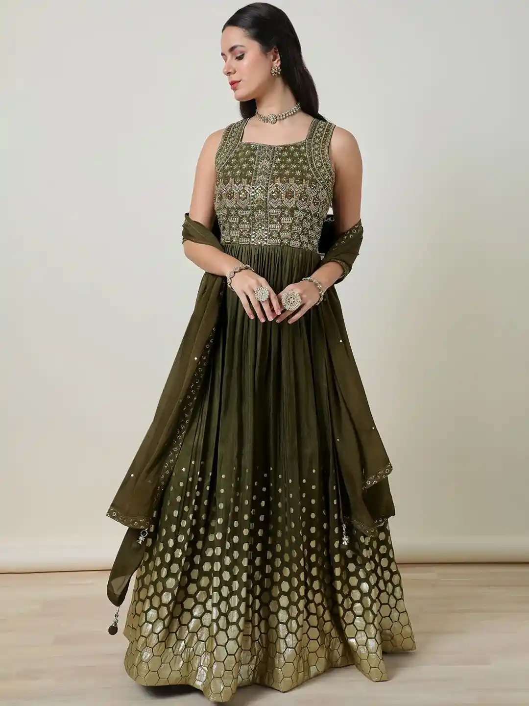 Buy Soch Embellished Anarkali Kurta with Churidar Dupatta