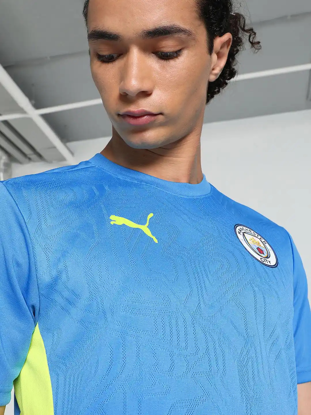 Buy Puma Manchester City Training Men's Slim Fit Football Jersey