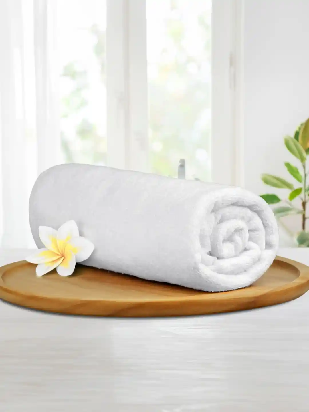 Buy MYTRIDENT White Cotton 550 GSM Bath Towel Bath Towels for