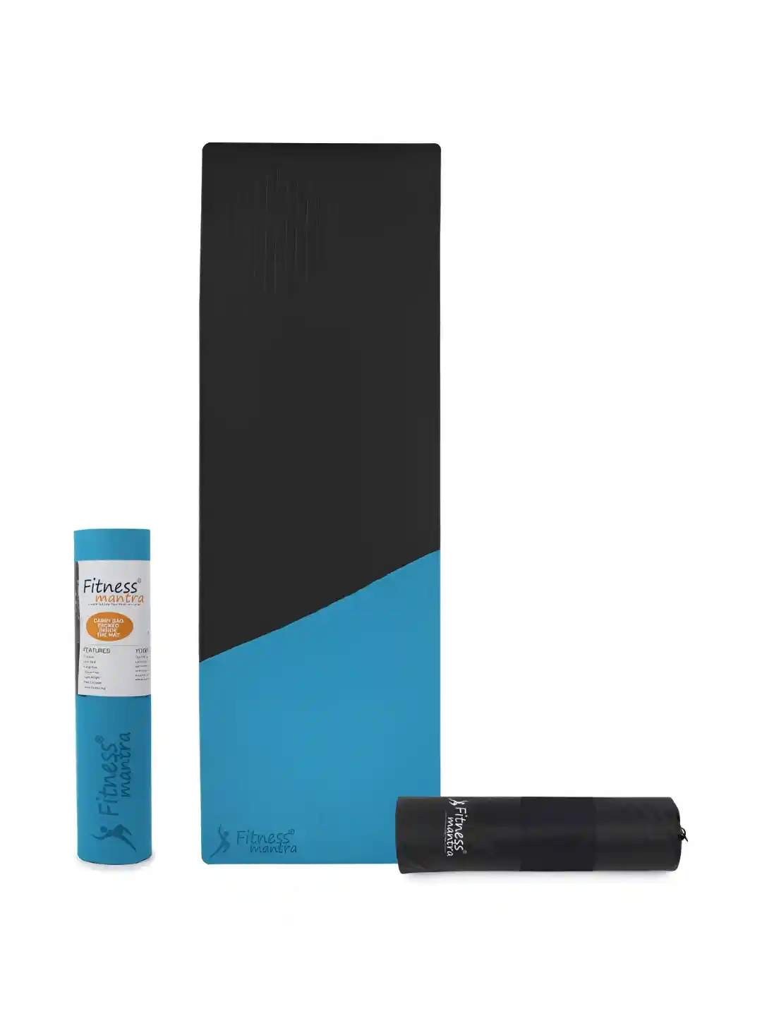 Buy Fitness Mantra TPE 8mm Cross Color Anti-Slip Yoga Mat with