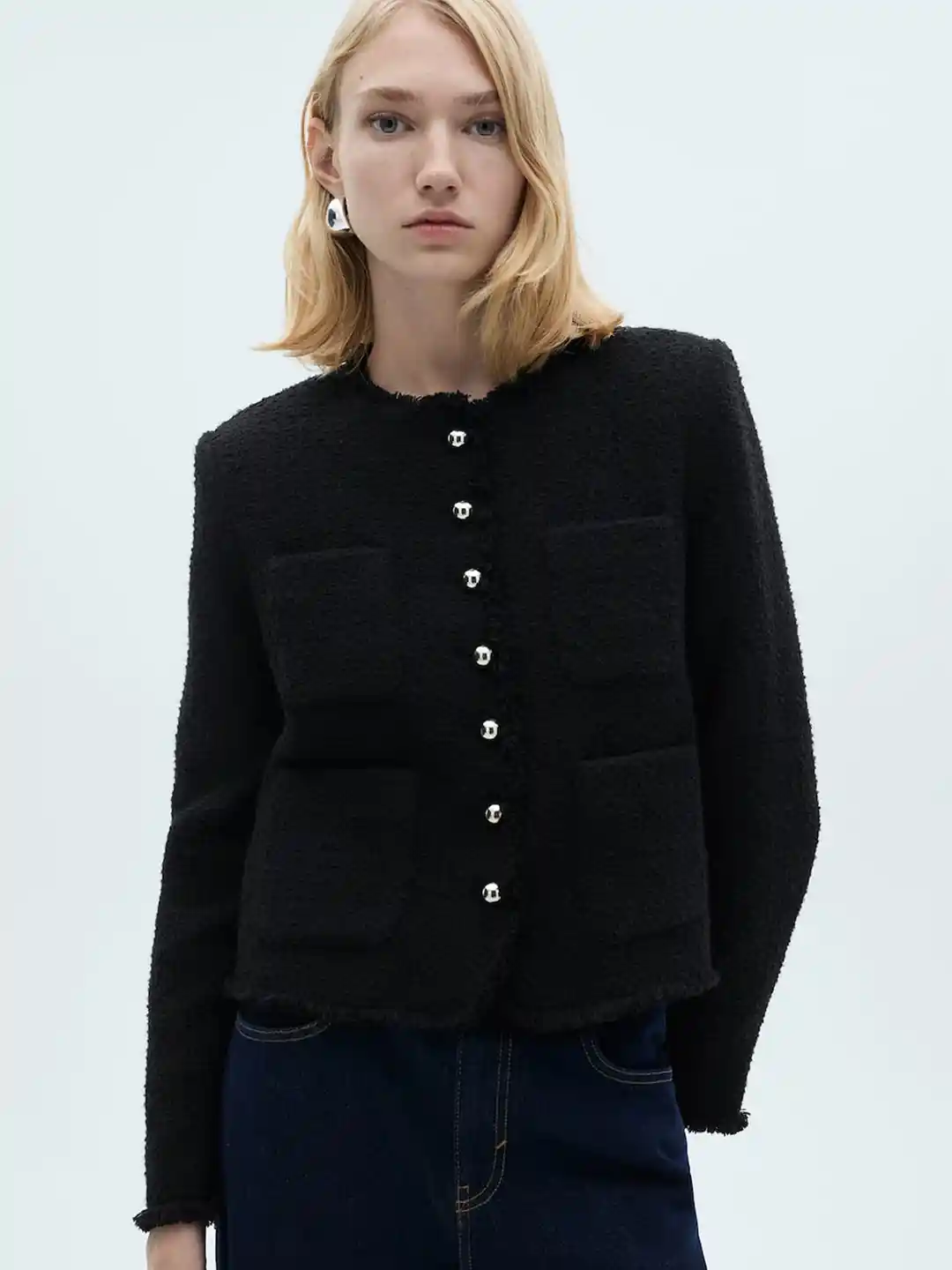 Jacket Womens Blazer Tweed Mango MANGO Tweed Tailored Blazer