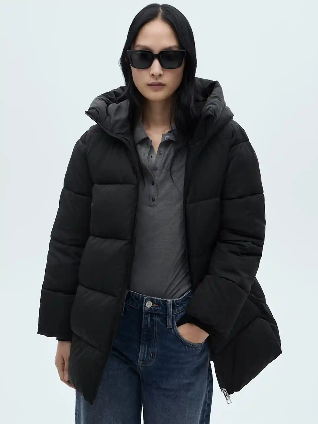 Water Repellent Mango Black Padded Coat Buy MANGO Water