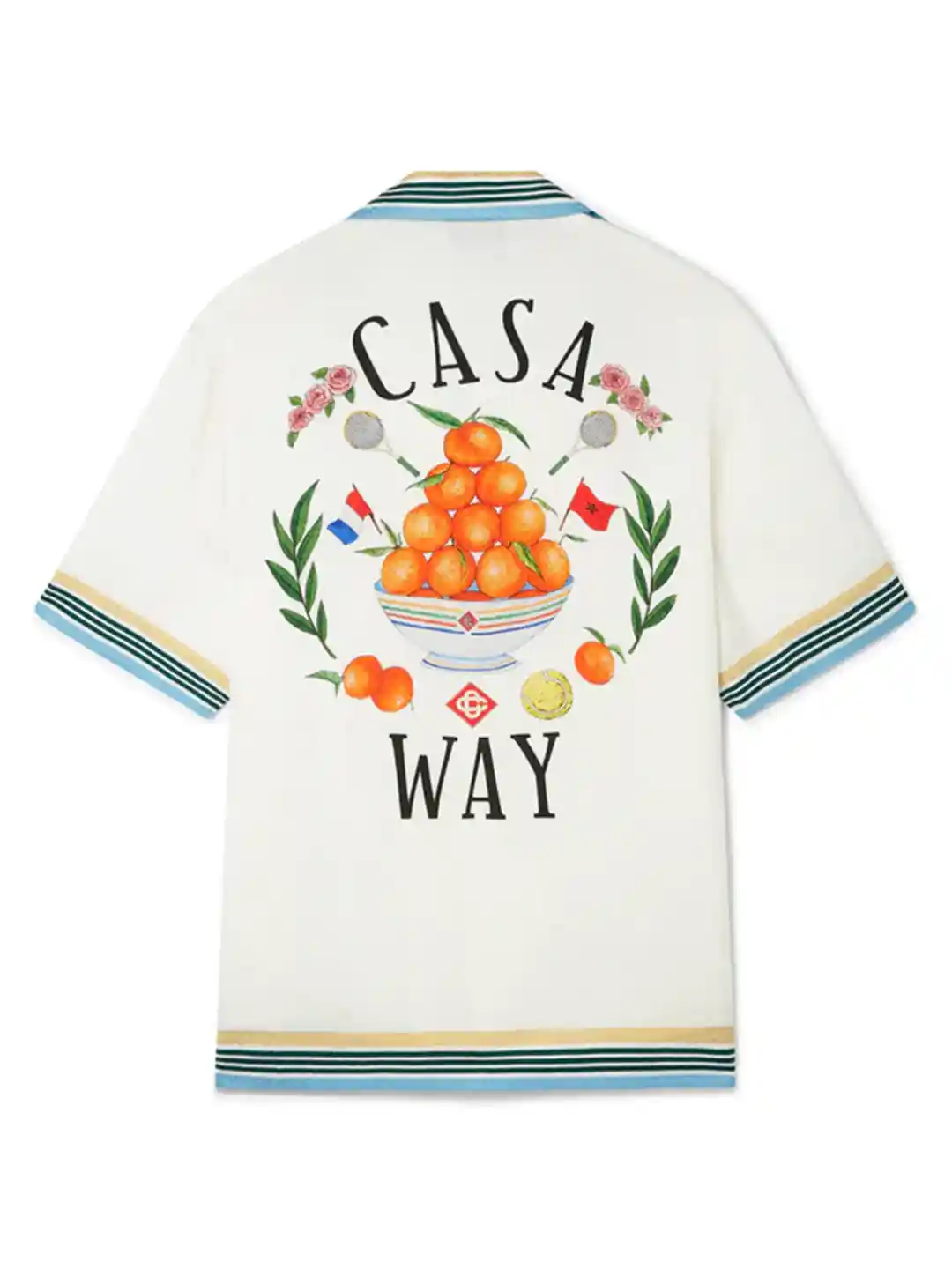 トップス CASABLANCA CUBAN COLLAR SLEEVE SHIRT Casablanca Caviar Kaspia Cuban Collar Silk Shirt – CAVIAR KASPIA