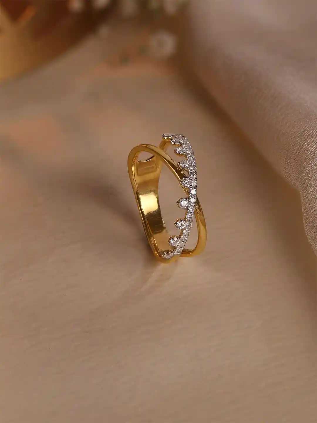 Buy Mia by Tanishq 14 KT Yellow Gold Natural Diamond Finger Ring