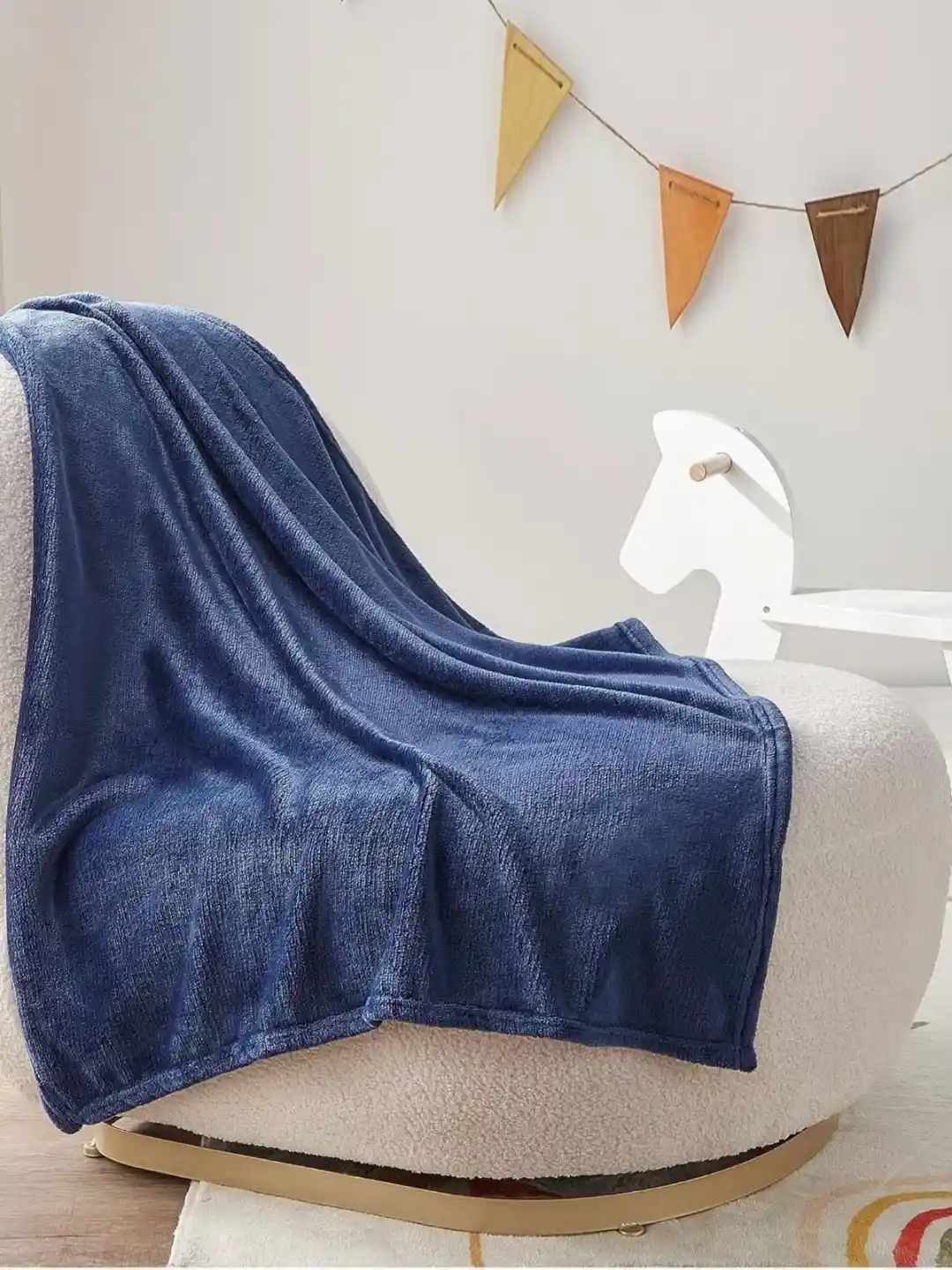 Buy Butterthief Navy Blue Woollen Mild Winter Baby Crib Blanket