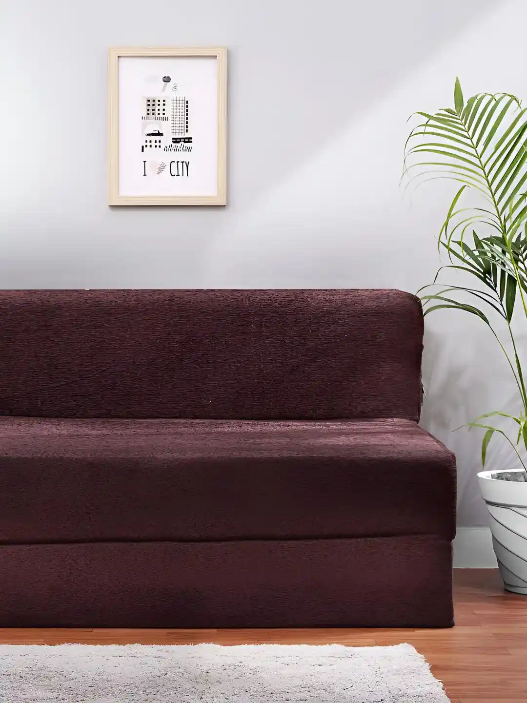 Solis Primus Comfort for all Coffee Brown Foam Fold Out Sofa Cum Bed