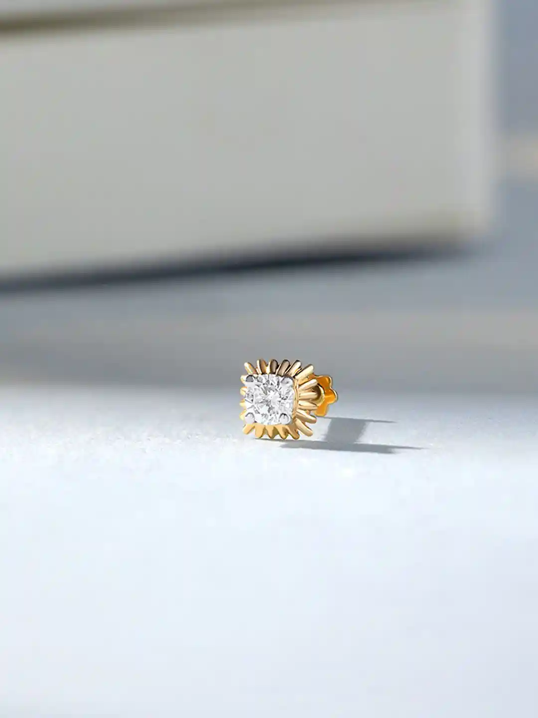 Mia By Tanishq 14KT Crowning Glory Gold and Diamond Nose Pin g