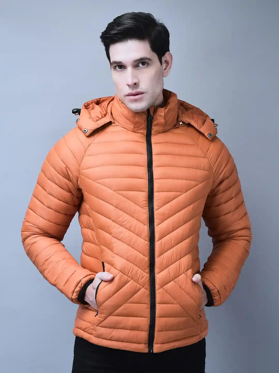 Woodland Men Hooded Solid Casual Puffer Water Resistant Jacket