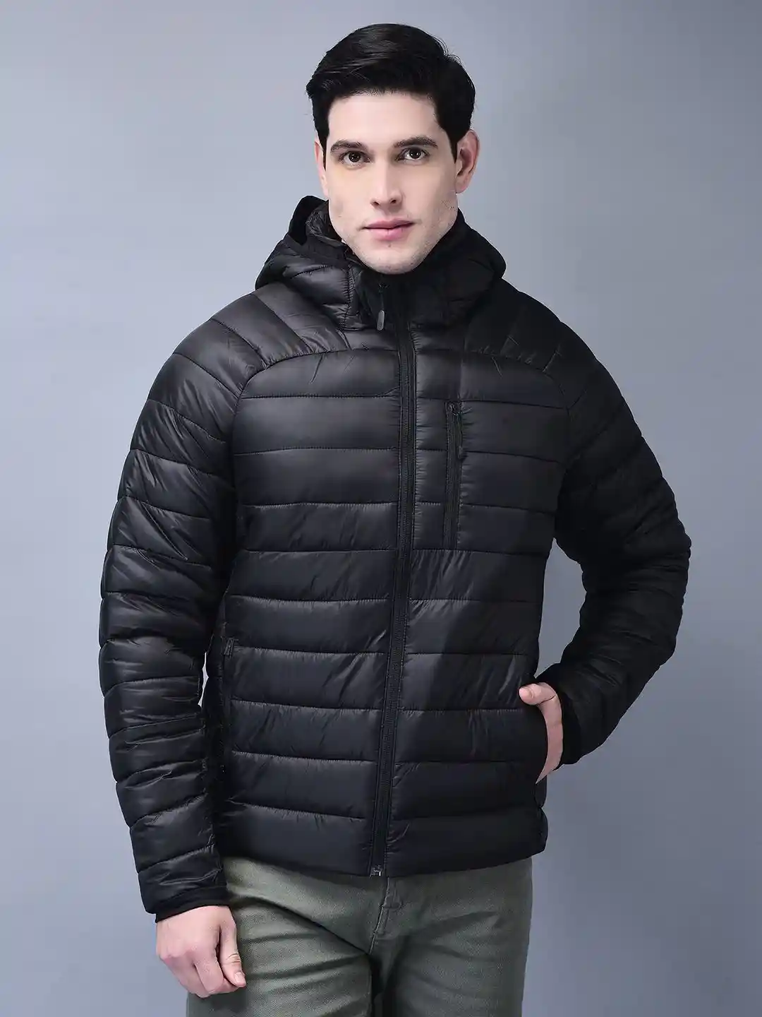 Buy Woodland Men Hooded Solid Casual Puffer Jacket Jackets for