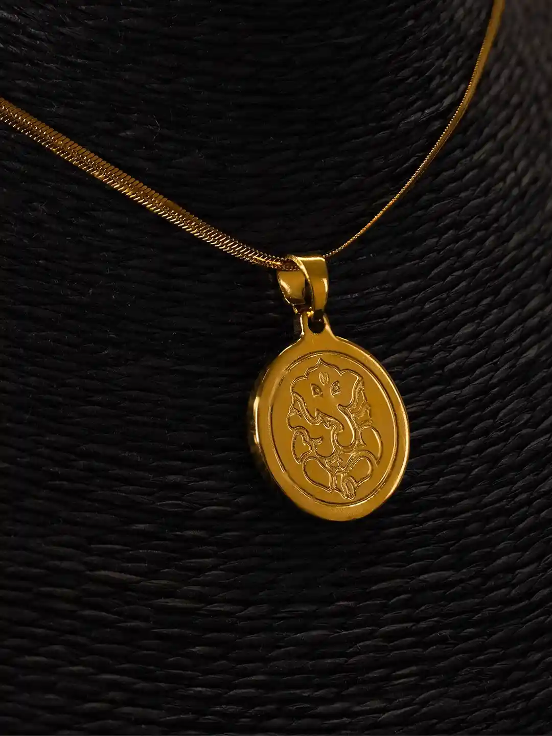 Buy Japam Gold Plated Ganesh Ji Coin Necklace Pendant for Unisex