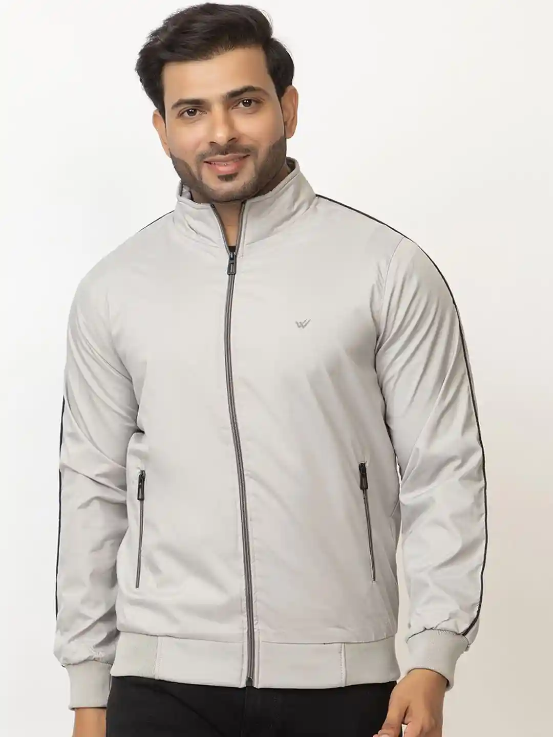 Buy WILD COPS Men Solid Mock Collar Windcheater Sporty Jacket