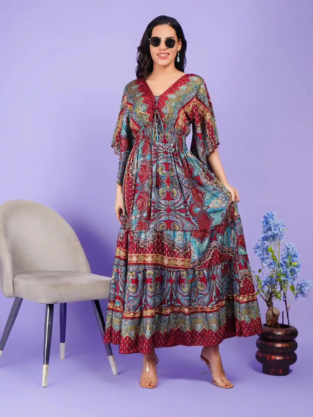 Boholyfe Women Bohemian Printed Maxi Dress