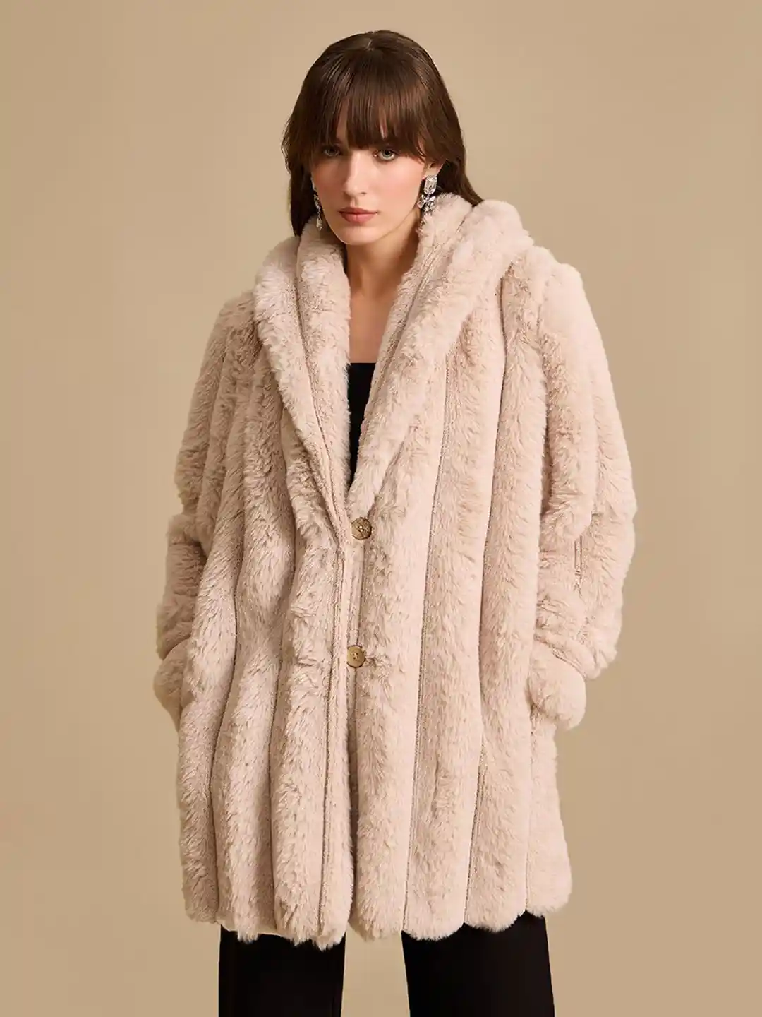 Kazo Women Shawl Collar Overcoat