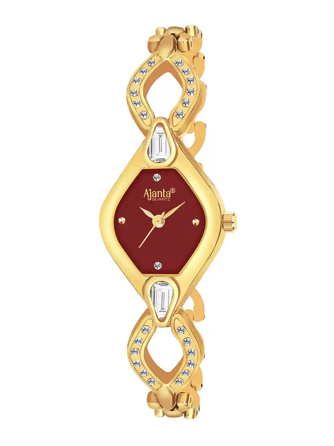 Ajanta Quartz Women Brass Dial Bracelet Style Straps Analogue Watch  AWC051PMSL -02