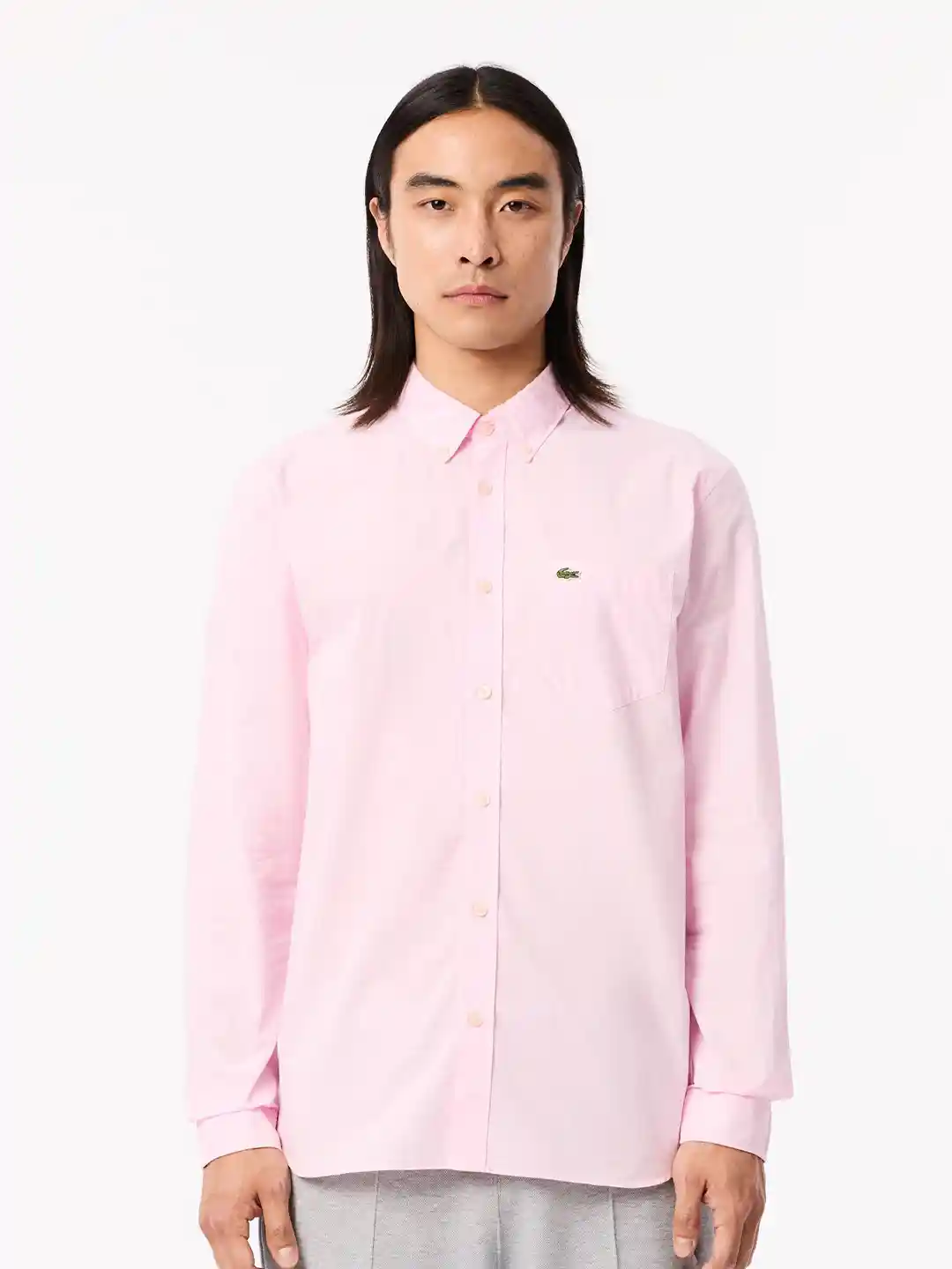 Buy Lacoste Men Micro Checked Button-Down Collar Cotton Casual