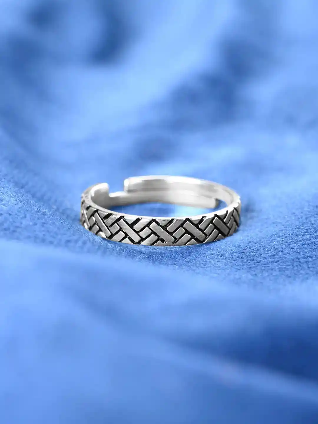 Buy Clara Men 925 Sterling Silver Oxidised Adjustable Finger Ring