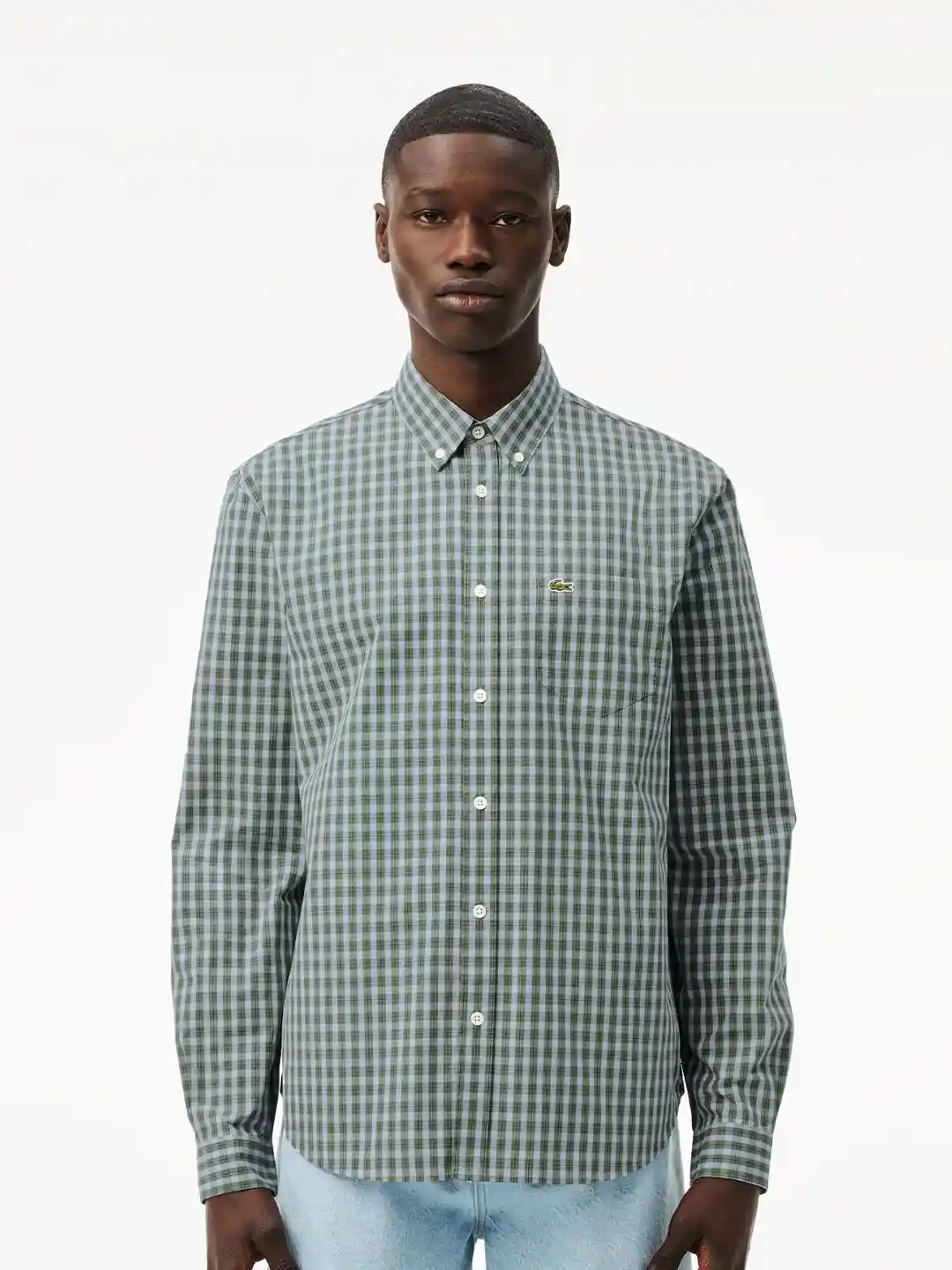 Buy Lacoste Men Micro Checks Opaque Checked Pure Cotton Casual