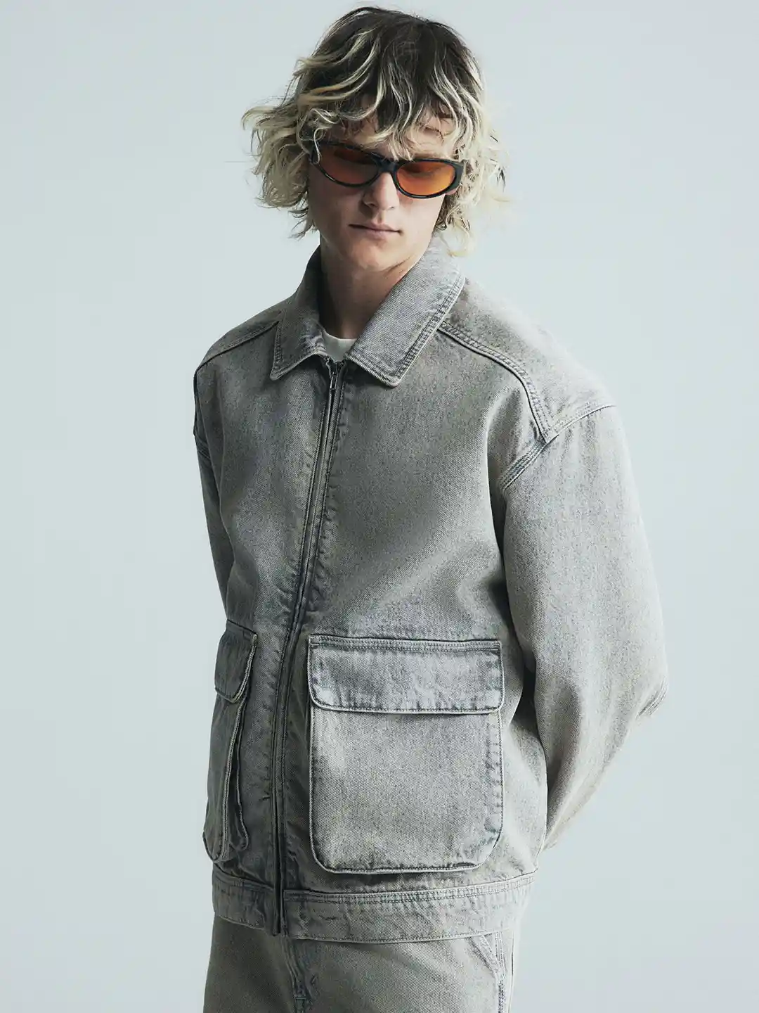 Buy H&M Loose Fit Denim Worker Jacket Jackets for Men 30244533