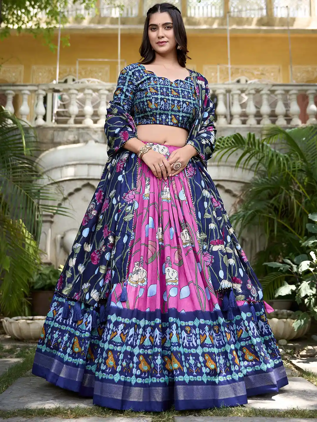 Buy LOOKNBOOK ART Ethnic Motifs Printed Ready to Wear Lehenga