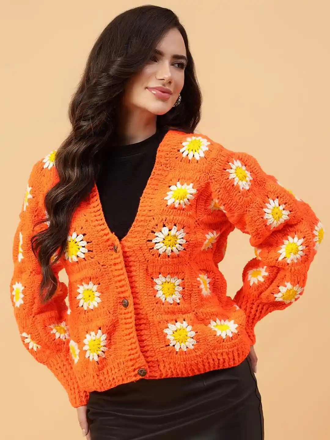 TTT MSW flower knit polo cardigan TTT MSW 20aw flower knit polo