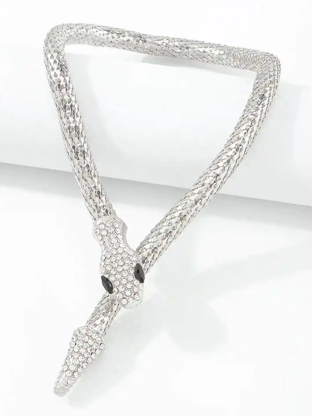 Buy KRENOZ Cubic Zirconia Rhinestone Studded Snake-Design Choker