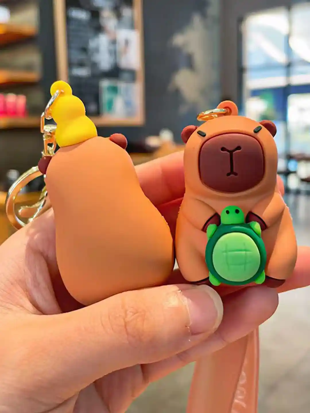 Flenzy Capybara Doll keychain With Silicone Belt