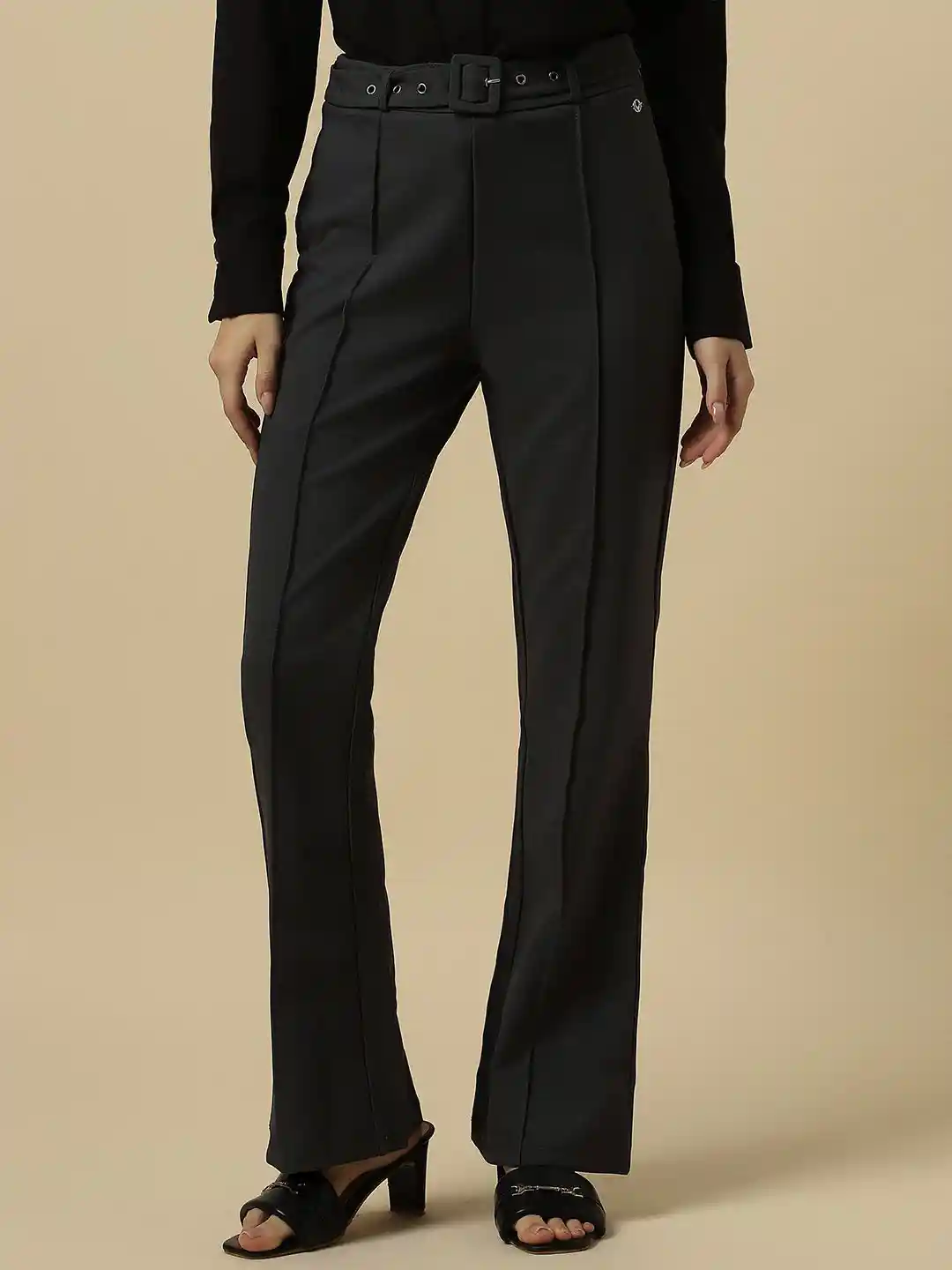 Buy Allen Solly Woman Women Mid-Rise Formal Trousers Trousers