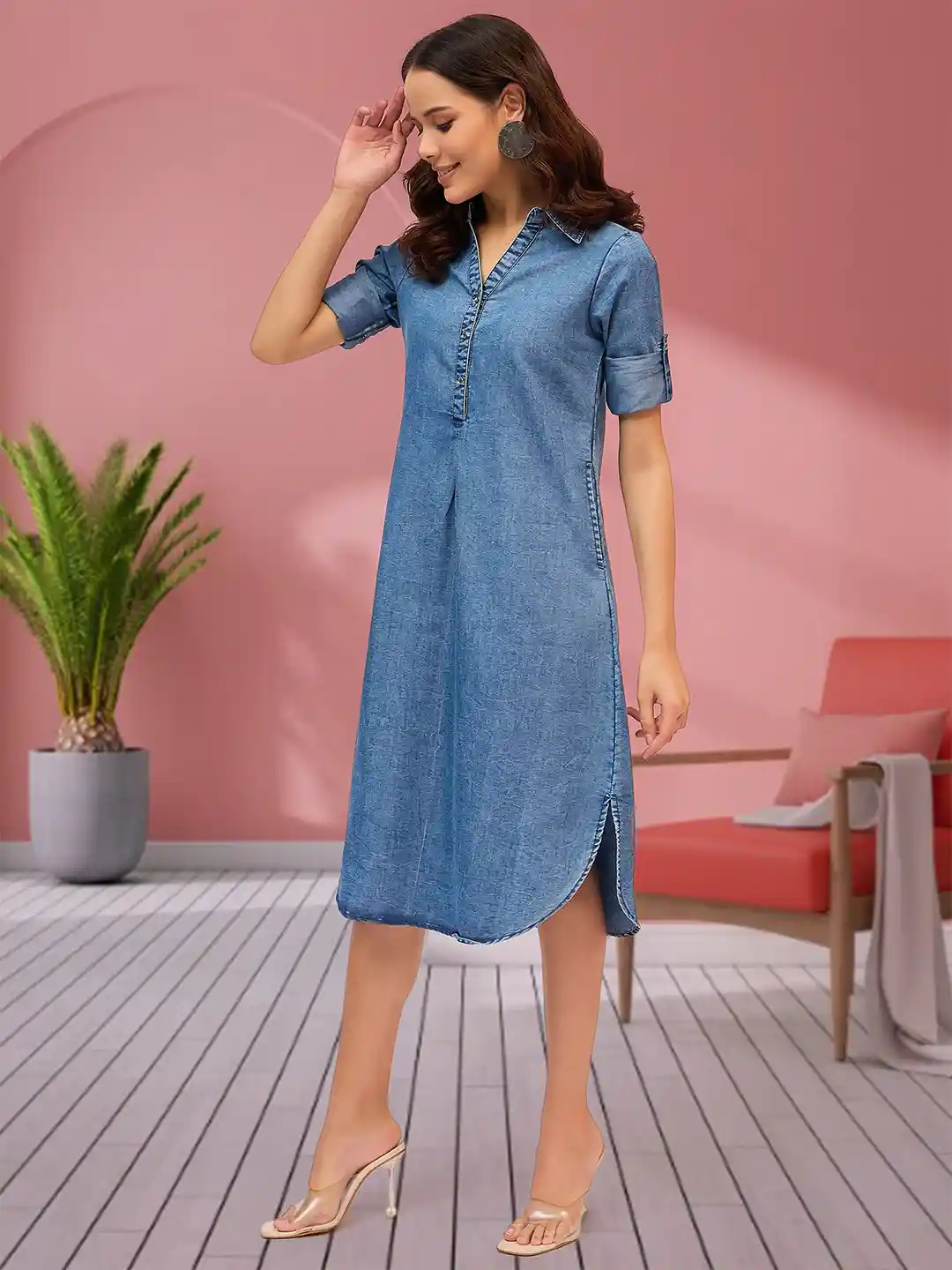 Pinafore Dress Women's Denim Dresses On Sale Women's
