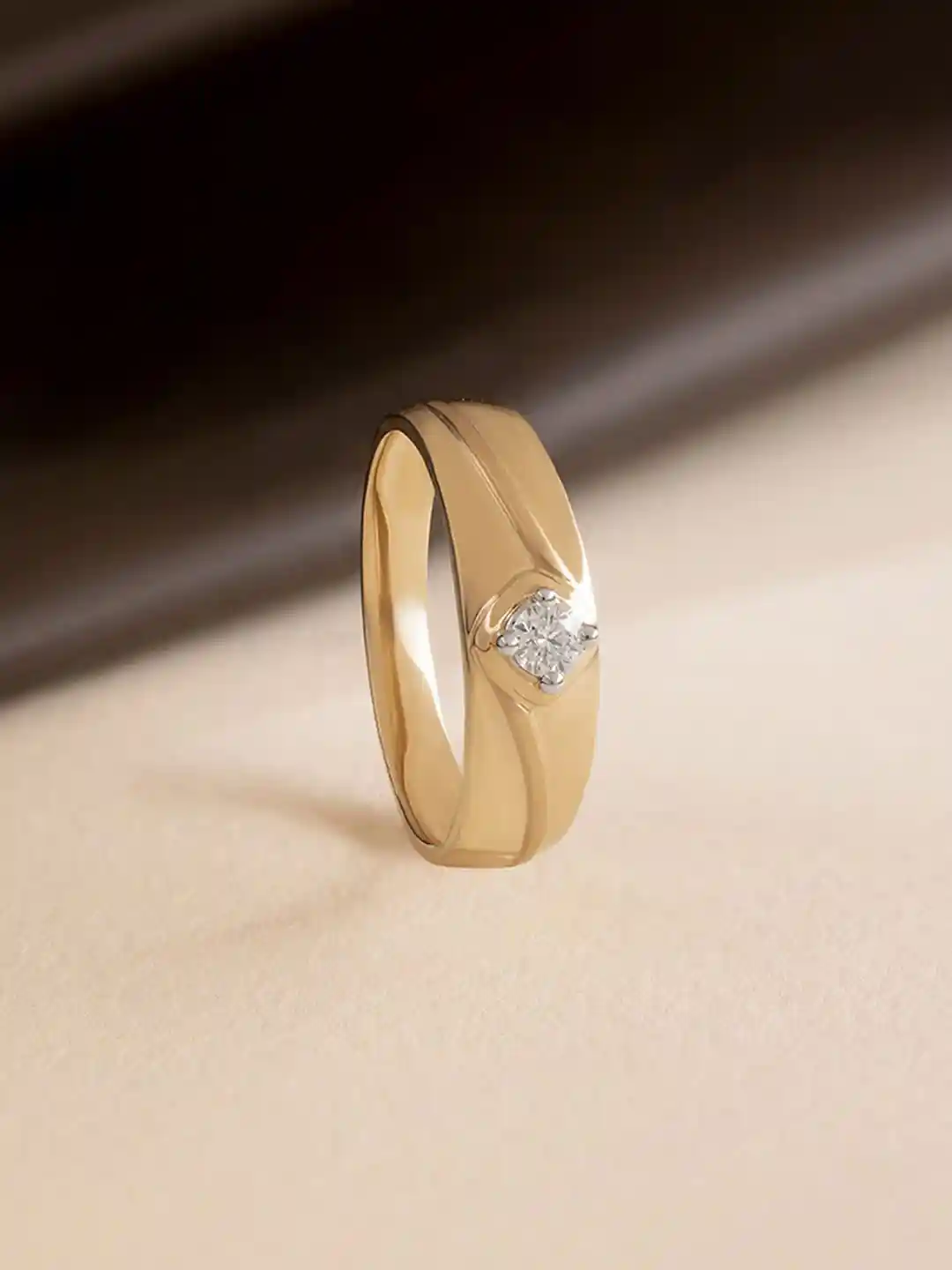 Buy Mia by Tanishq Men 14KT Yellow Gold Natural Diamond Finger