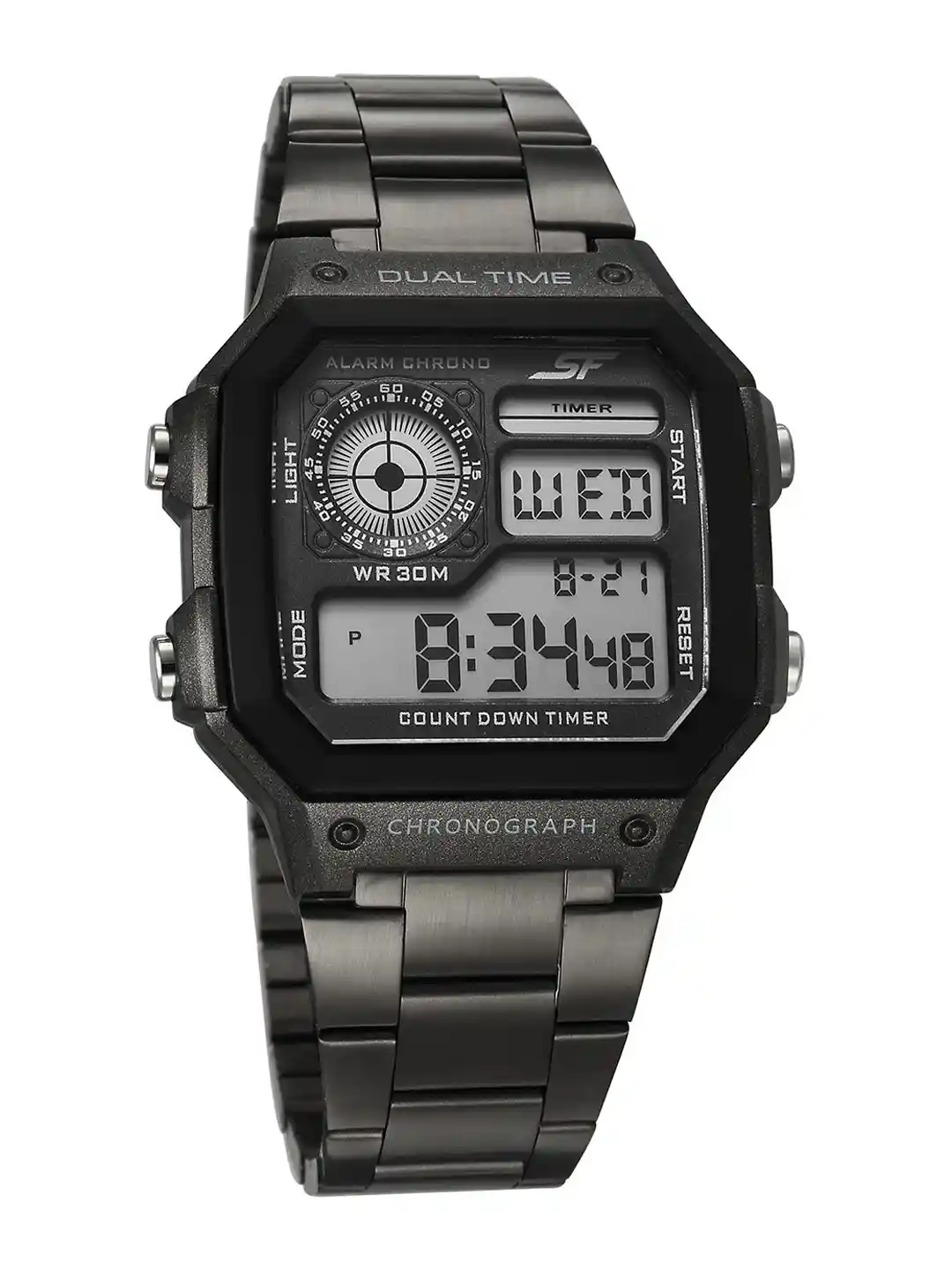 Sonata Men Metal Digital Watch 77134PM06W