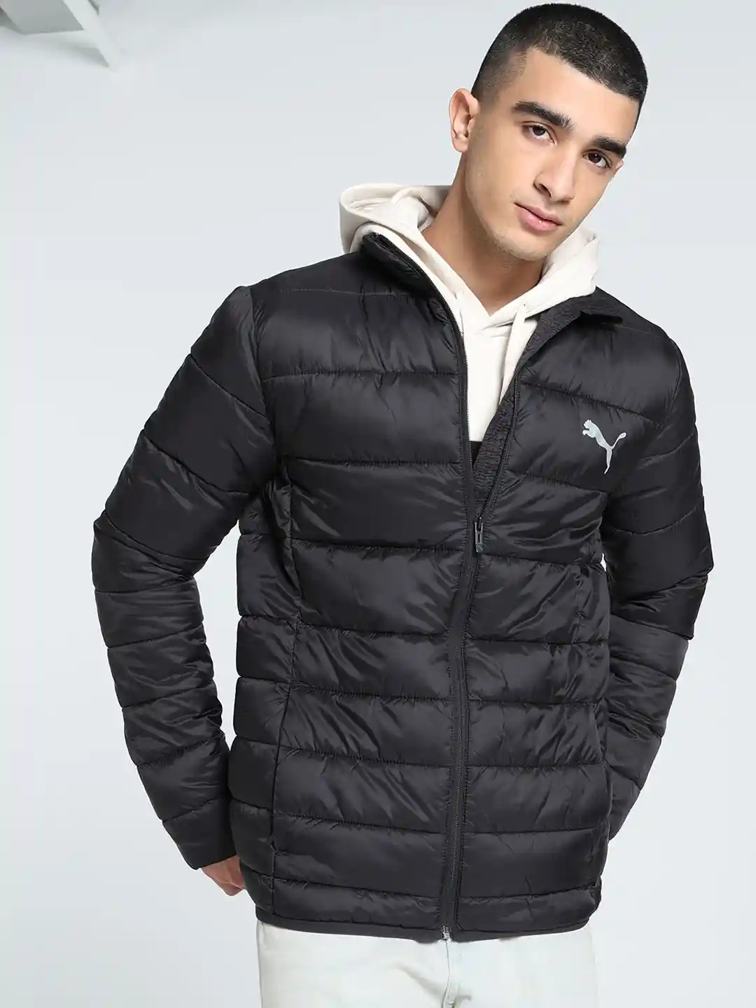 Puma Jacket Slim Fit Down Jacket Mens Puma Men Brand Logo Printed