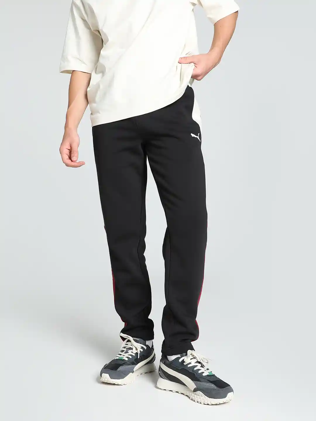 Buy Puma Men Brand Logo Printed Cotton Mid Rise Track Pants