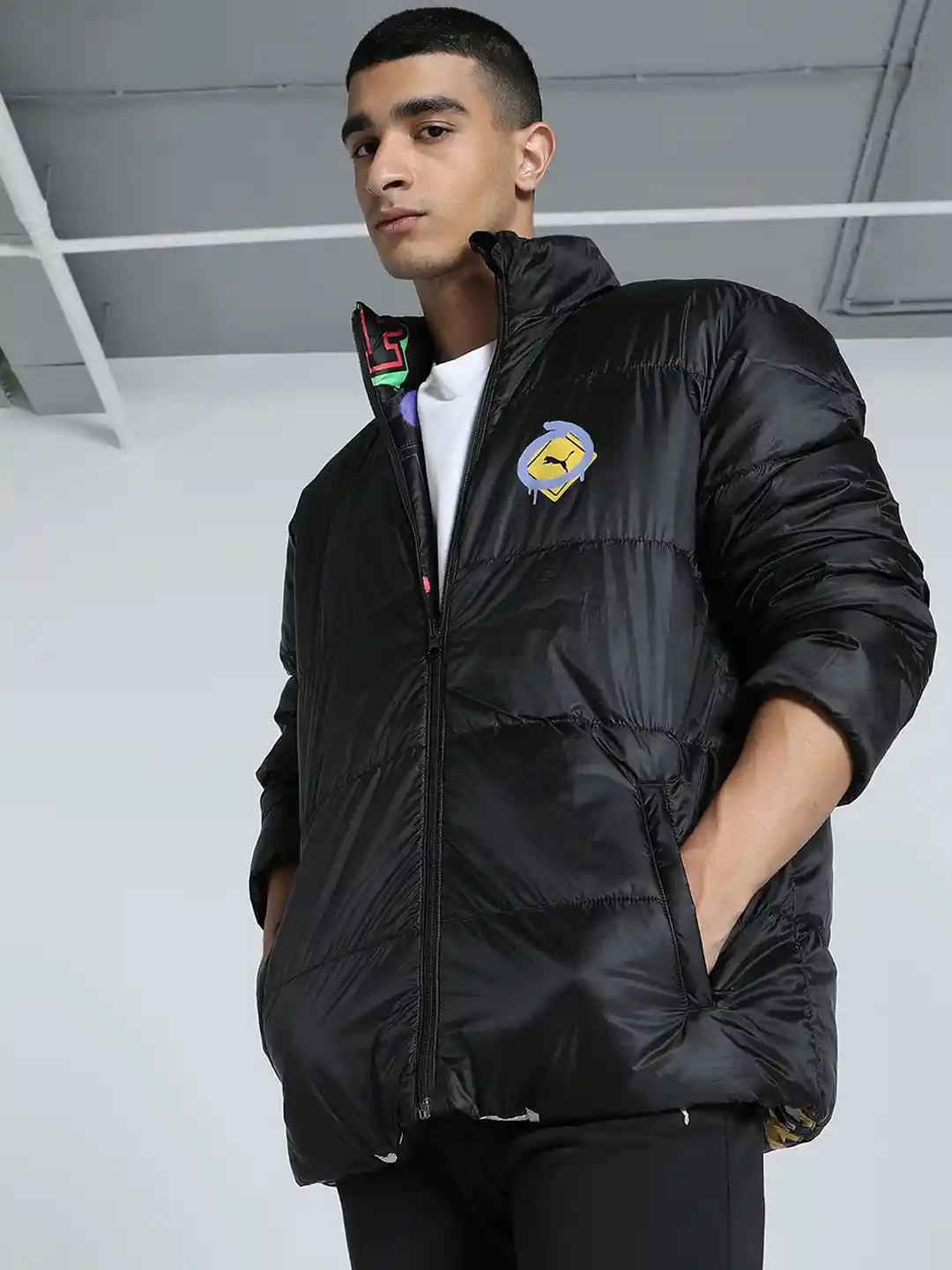 Casual Jacket Puma 450 Long Hooded Down Coat PUMA X Skepta Pertex Puffer  Jacket In Black