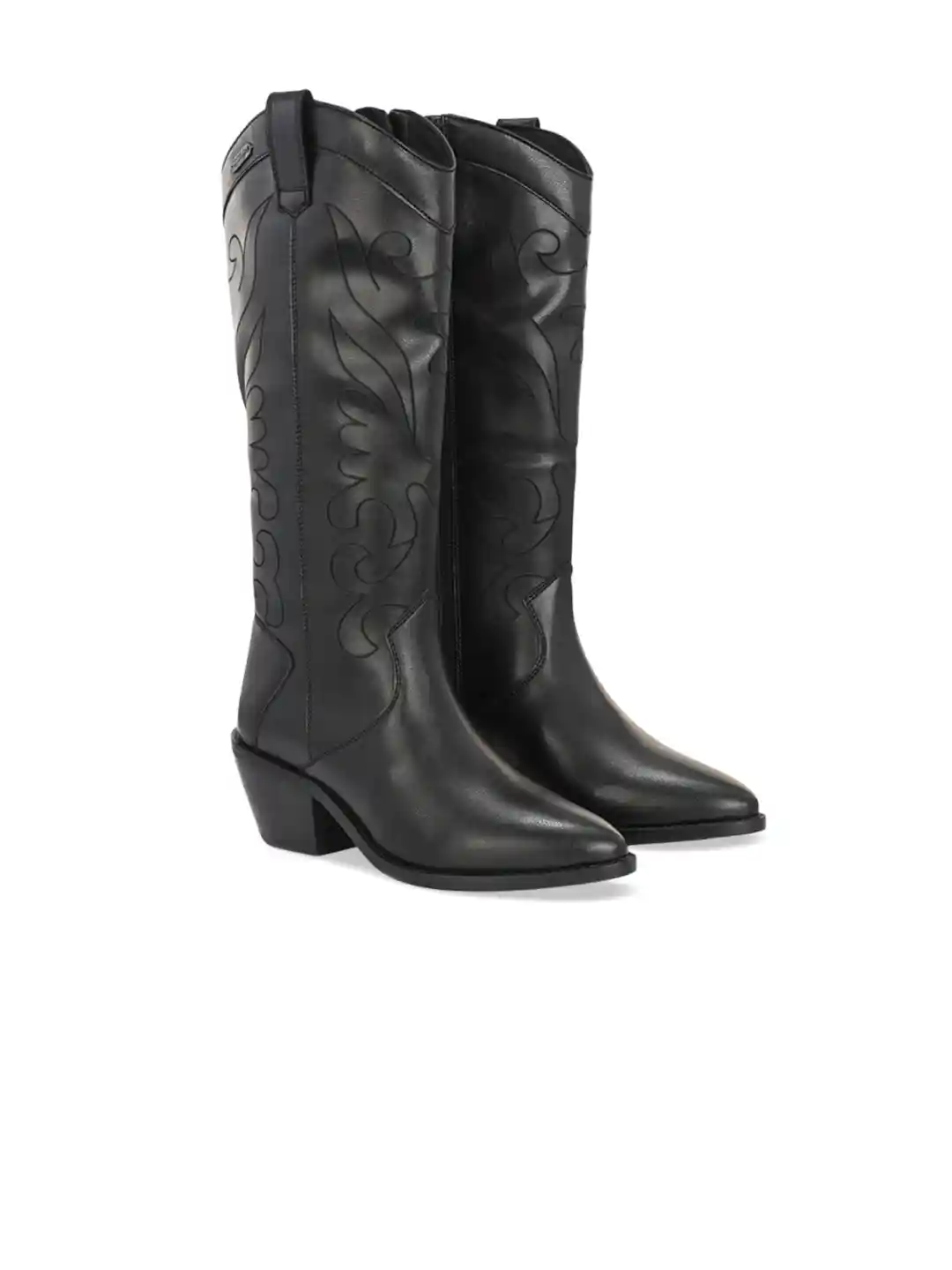 Buy Delize Women Pointed Toe Mid Heel Western Knee High Boots