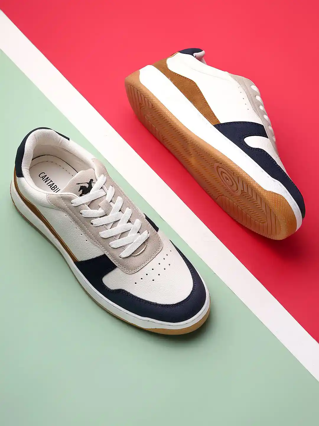 Cantabil Men Colourblocked PU Sneakers